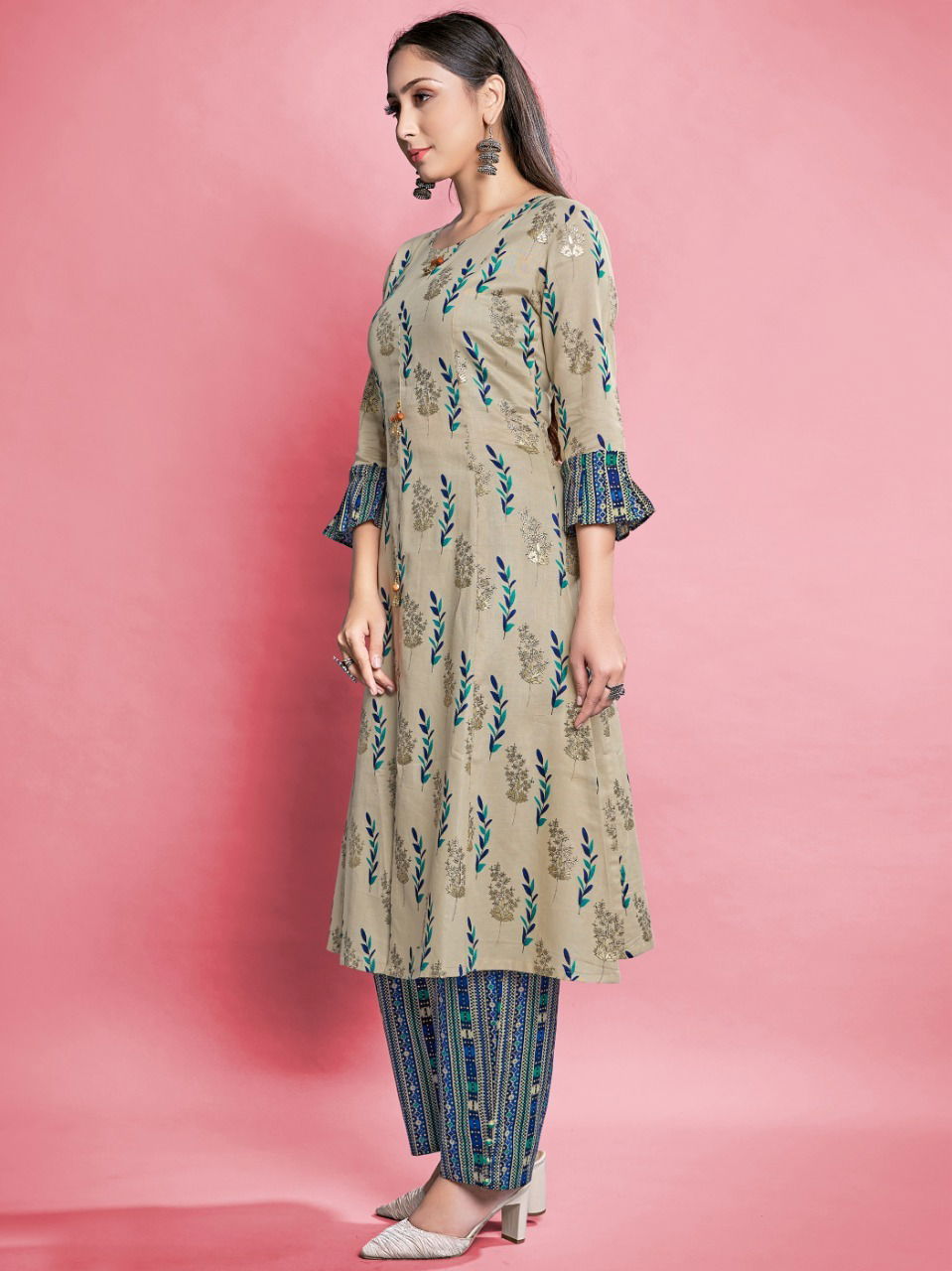 Style Instant Sanjana Fancy Ethnic Wear Wholesale Cotton Kurti With Bottom